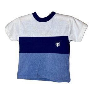 Vintage boys size 4 shirt Jack Tar Blue Boating short sleeve SMALL BACK STAINS